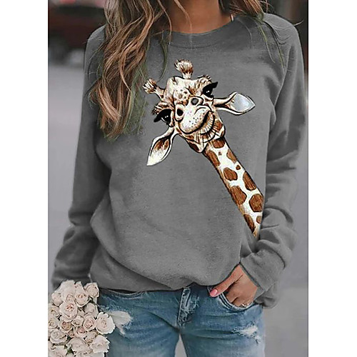 Women's Hoodie Sweatshirt Graphic Giraffe Daily Basic Hoodies Sweatshirts Gray
Women's Hoodie Sweatshirt Graphic Giraffe Daily Basic Hoodies Sweatshirts Gray