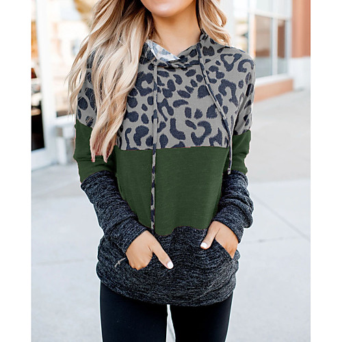 Women's Pullover Hoodie Sweatshirt Graphic Color Block Leopard Front Pocket Daily Basic Casual Hoodies Sweatshirts Blue Purple Gray
Women's Pullover Hoodie Sweatshirt Graphic Color Block Leopard Front Pocket Daily Basic Casual Hoodies Sweatshirts Blue Purple Gray