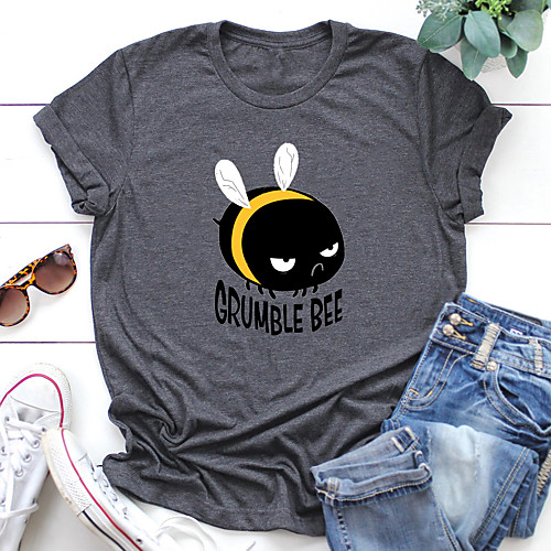 Women's T shirt Graphic Text Graphic Prints Print Round Neck Tops 100% Cotton Basic Basic Top Yellow Dark Gray Light Green
Women's T shirt Graphic Text Graphic Prints Print Round Neck Tops 100% Cotton Basic Basic Top Yellow Dark Gray Light Green