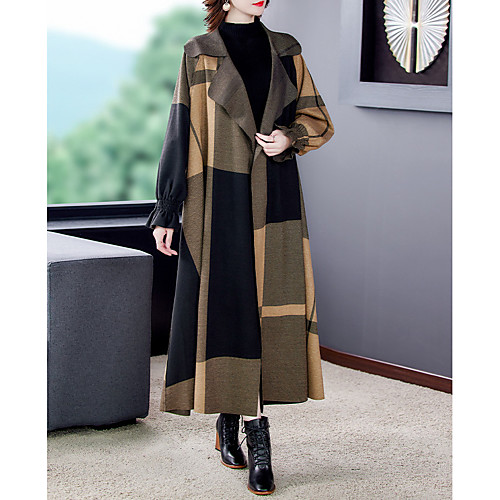 Women's Trench Coat Daily Fall Winter Long Coat Notch lapel collar Loose Classic & Timeless Jacket Long Sleeve Geometric Loose Fit Gray Brown
Women's Trench Coat Daily Fall Winter Long Coat Notch lapel collar Loose Classic & Timeless Jacket Long Sleeve Geometric Loose Fit Gray Brown