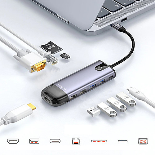 Mcdodo USB C HUB Type C To Multi USB 3.0 RJ45 HDMI-compatible VGA Adapter PD 100W For MacBookIPadPro2020 Huawei Mate 30 Splitter Type C HUB 5 in 1
Mcdodo USB C HUB Type C To Multi USB 3.0 RJ45 HDMI-compatible VGA Adapter PD 100W For MacBookIPadPro2020 Huawei Mate 30 Splitter Type C HUB 5 in 1