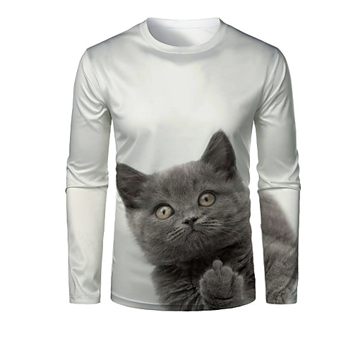 Men's T shirt Shirt 3D Print Cat Graphic 3D Animal Print Long Sleeve Daily Tops Charm Personalized Cute Round Neck White
Men's T shirt Shirt 3D Print Cat Graphic 3D Animal Print Long Sleeve Daily Tops Charm Personalized Cute Round Neck White