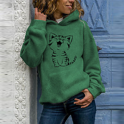 Women's Hoodie Pullover Cat Daily Casual Hoodies Sweatshirts Loose Blushing Pink Gray Green
Women's Hoodie Pullover Cat Daily Casual Hoodies Sweatshirts Loose Blushing Pink Gray Green