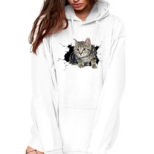Women's Hoodie Pullover Cat Graphic 3D Front Pocket Daily Basic Casual Hoodies Sweatshirts White
Women's Hoodie Pullover Cat Graphic 3D Front Pocket Daily Basic Casual Hoodies Sweatshirts White