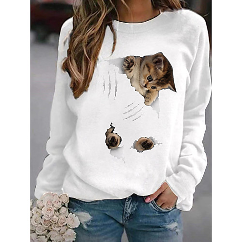 Women's Hoodie Sweatshirt Cat Graphic 3D Daily Basic Casual Hoodies Sweatshirts Blushing Pink White Black
Women's Hoodie Sweatshirt Cat Graphic 3D Daily Basic Casual Hoodies Sweatshirts Blushing Pink White Black