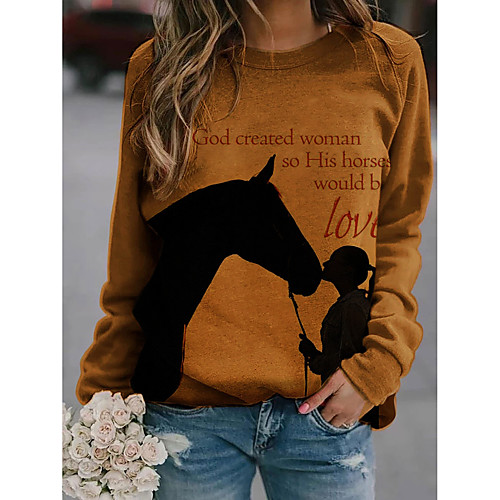 Women's Hoodie Sweatshirt Graphic Text Horse Monograms Daily Casual Hoodies Sweatshirts Loose Brown / Letter
Women's Hoodie Sweatshirt Graphic Text Horse Monograms Daily Casual Hoodies Sweatshirts Loose Brown / Letter