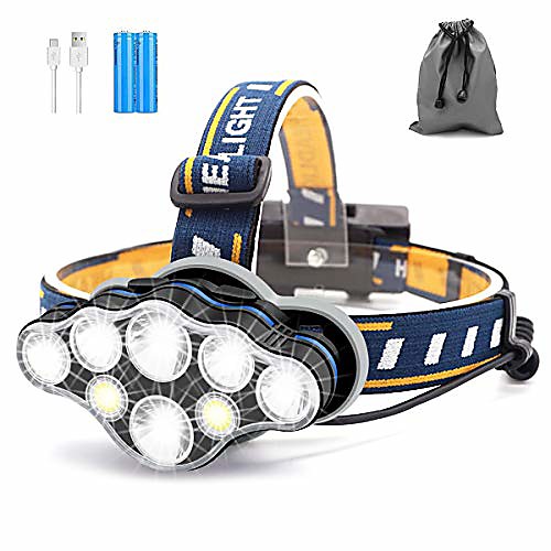 head torch, 8 led 18000 lumen headlamp, usb rechargeable super bright waterproof headlight for camping, cycling, climbing, hiking, fishing, night reading, running
head torch, 8 led 18000 lumen headlamp, usb rechargeable super bright waterproof headlight for camping, cycling, climbing, hiking, fishing, night reading, running