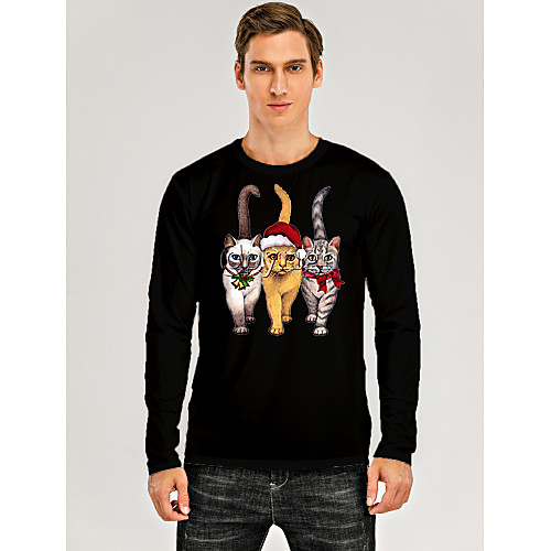 Men's T shirt 3D Print Graphic 3D Animal Print Long Sleeve Christmas Tops Black
Men's T shirt 3D Print Graphic 3D Animal Print Long Sleeve Christmas Tops Black