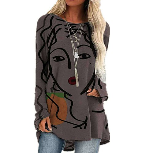 Women's Shift Dress Knee Length Dress Blue Gray White Brown Long Sleeve Print Print Fall Round Neck Casual Loose 2021 S M L XL XXL 3XL
Women's Shift Dress Knee Length Dress Blue Gray White Brown Long Sleeve Print Print Fall Round Neck Casual Loose 2021 S M L XL XXL 3XL