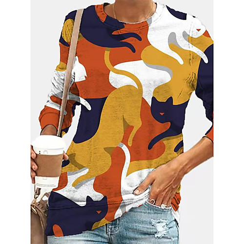 Women's Blouse Tie Dye Animal Long Sleeve Print Round Neck Basic Tops Yellow
Women's Blouse Tie Dye Animal Long Sleeve Print Round Neck Basic Tops Yellow