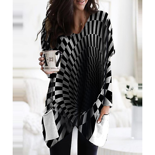 Women's Shift Dress Short Mini Dress Black Long Sleeve Geometric Print Fall Spring V Neck Casual Loose 2021 M L XL XXL 3XL
Women's Shift Dress Short Mini Dress Black Long Sleeve Geometric Print Fall Spring V Neck Casual Loose 2021 M L XL XXL 3XL