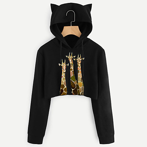 Women's Hoodie Cropped Hoddie Cartoon Graphic Giraffe Crop Top Cat Ear Daily Other Prints Basic Casual Hoodies Sweatshirts Wine Black Navy Blue
Women's Hoodie Cropped Hoddie Cartoon Graphic Giraffe Crop Top Cat Ear Daily Other Prints Basic Casual Hoodies Sweatshirts Wine Black Navy Blue