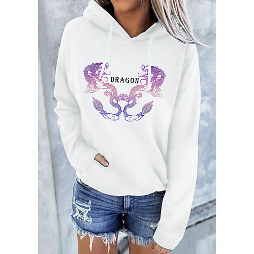 Women's Hoodie Pullover Dragon Graphic Text Front Pocket Daily Basic Casual Hoodies Sweatshirts White
Women's Hoodie Pullover Dragon Graphic Text Front Pocket Daily Basic Casual Hoodies Sweatshirts White