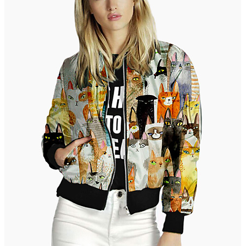 Women's Jacket Sport Spring & Fall Regular Coat Stand Collar Regular Fit 3D Print Active Jacket Long Sleeve Print Patchwork Rainbow / Going out
Women's Jacket Sport Spring & Fall Regular Coat Stand Collar Regular Fit 3D Print Active Jacket Long Sleeve Print Patchwork Rainbow / Going out
