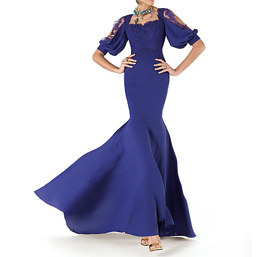 Mermaid / Trumpet Vintage Sexy Engagement Formal Evening Dress Scoop Neck Short Sleeve Court Train Taffeta with Appliques 2021
Mermaid / Trumpet Vintage Sexy Engagement Formal Evening Dress Scoop Neck Short Sleeve Court Train Taffeta with Appliques 2021