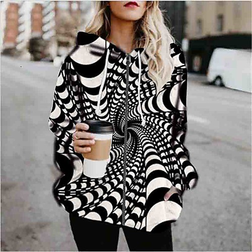 Women's Hoodied Jacket Sports Fall & Winter Regular Coat Loose Jacket Long Sleeve Print Print Black
Women's Hoodied Jacket Sports Fall & Winter Regular Coat Loose Jacket Long Sleeve Print Print Black