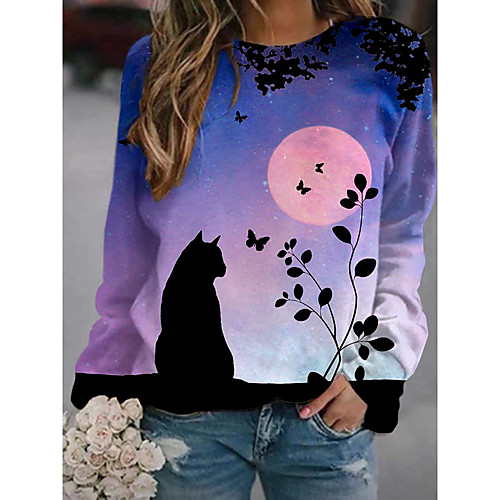 Women's Hoodie Sweatshirt Cat Graphic 3D Print Daily 3D Print Basic Casual Hoodies Sweatshirts Purple
Women's Hoodie Sweatshirt Cat Graphic 3D Print Daily 3D Print Basic Casual Hoodies Sweatshirts Purple