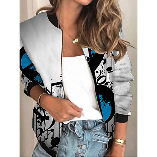 Women's Jacket Sports Spring & Fall Regular Coat Regular Fit Streetwear Jacket Long Sleeve Print Patchwork Gray / Going out
Women's Jacket Sports Spring & Fall Regular Coat Regular Fit Streetwear Jacket Long Sleeve Print Patchwork Gray / Going out