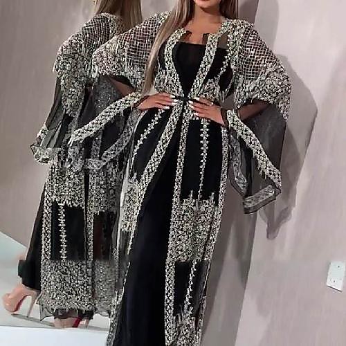Women's Sheath Dress Maxi long Dress Black Long Sleeve Color Block Mesh Patchwork Fall Spring Round Neck Elegant Formal Party 2021 S M L XL XXL
Women's Sheath Dress Maxi long Dress Black Long Sleeve Color Block Mesh Patchwork Fall Spring Round Neck Elegant Formal Party 2021 S M L XL XXL