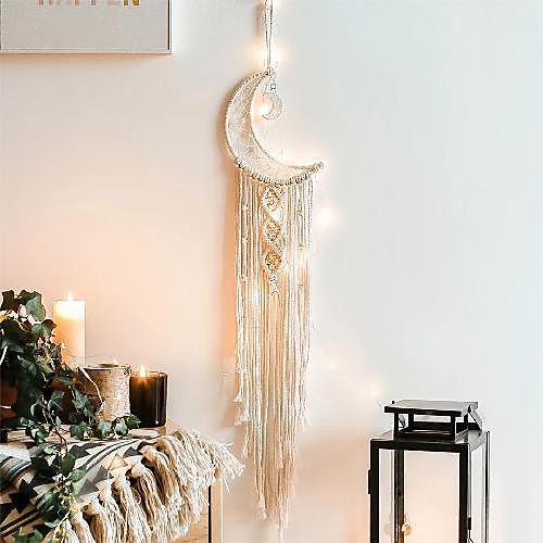 1pc LED Bohemian Chic Macrame Wall Hanging Tapestry Mandala Moon Dreamcatcher Wall Decor Boho Woven Knitted Tapestries Home Decoration
1pc LED Bohemian Chic Macrame Wall Hanging Tapestry Mandala Moon Dreamcatcher Wall Decor Boho Woven Knitted Tapestries Home Decoration