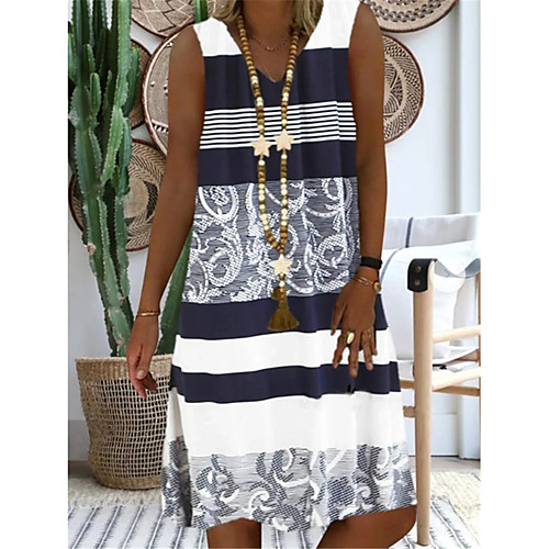 Women's A Line Dress Knee Length Dress Black and white gray Sleeveless Pattern Summer Casual 2021 S M L XL XXL XXXL 4XL 5XL
Women's A Line Dress Knee Length Dress Black and white gray Sleeveless Pattern Summer Casual 2021 S M L XL XXL XXXL 4XL 5XL