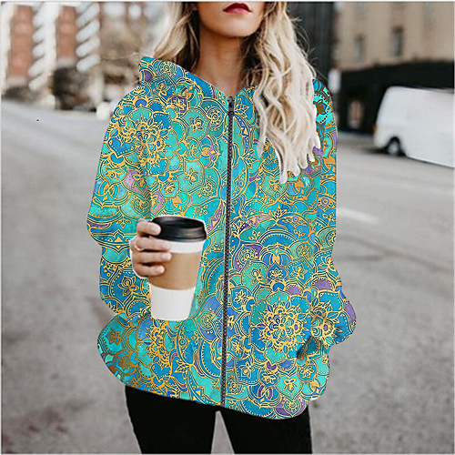 Women's Hoodied Jacket Sports Spring & Fall Regular Coat Regular Fit Active Streetwear Jacket Long Sleeve Geometric Patchwork Blue / Going out / Print
Women's Hoodied Jacket Sports Spring & Fall Regular Coat Regular Fit Active Streetwear Jacket Long Sleeve Geometric Patchwork Blue / Going out / Print