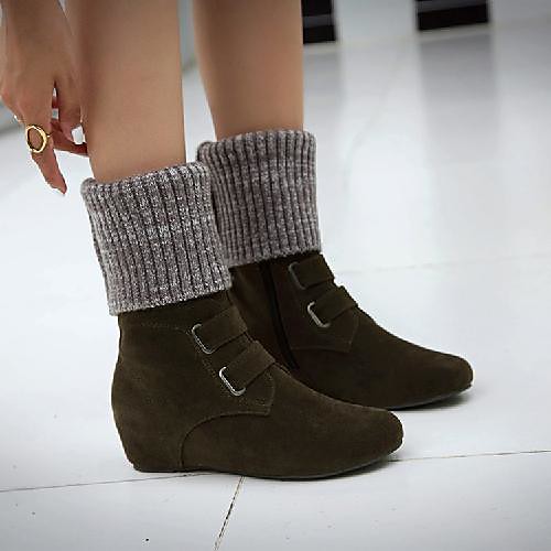 Women's Boots Wedge Heel Round Toe Classic Daily Walking Shoes Nubuck Buckle Solid Colored Black Army Green / Mid-Calf Boots
Women's Boots Wedge Heel Round Toe Classic Daily Walking Shoes Nubuck Buckle Solid Colored Black Army Green / Mid-Calf Boots