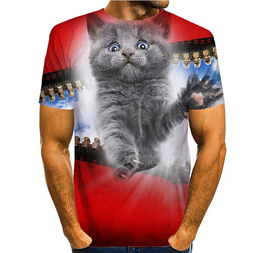 Men's T shirt Shirt 3D Print Graphic 3D Animal Print Short Sleeve Casual Tops Cartoon Classic Round Neck Red / Summer
Men's T shirt Shirt 3D Print Graphic 3D Animal Print Short Sleeve Casual Tops Cartoon Classic Round Neck Red / Summer