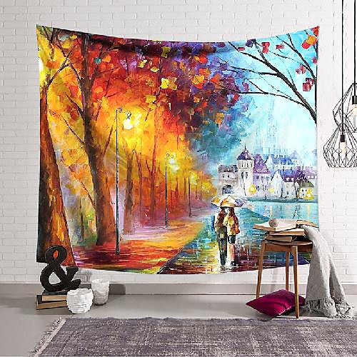 Oil Painting Style Wall Tapestry Art Decor Blanket Curtain Hanging Home Bedroom Living Room Decoration Romantic Lover Couples Walking in Rain
Oil Painting Style Wall Tapestry Art Decor Blanket Curtain Hanging Home Bedroom Living Room Decoration Romantic Lover Couples Walking in Rain