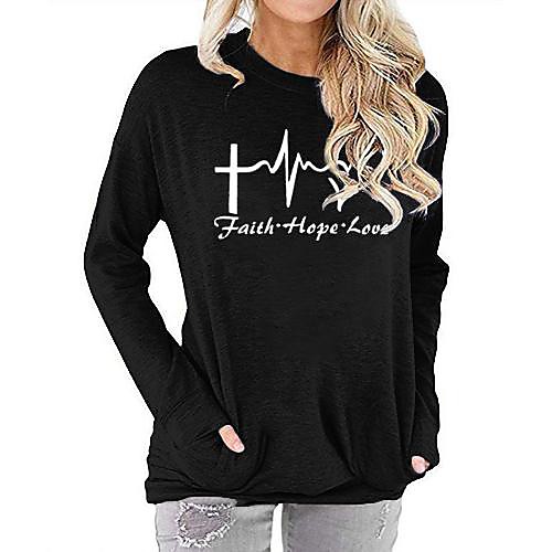Women's Blouse Letter Long Sleeve Print Round Neck Basic Tops Cotton Black Blue Purple
Women's Blouse Letter Long Sleeve Print Round Neck Basic Tops Cotton Black Blue Purple