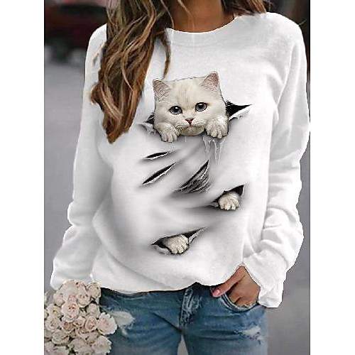 Women's Hoodie Sweatshirt Cat Graphic 3D Print Daily 3D Print Basic Casual Hoodies Sweatshirts White Black
Women's Hoodie Sweatshirt Cat Graphic 3D Print Daily 3D Print Basic Casual Hoodies Sweatshirts White Black