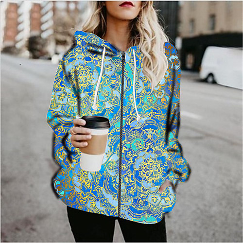 Women's Hoodied Jacket Sports Fall & Winter Regular Coat Loose Jacket Long Sleeve Print Print Green
Women's Hoodied Jacket Sports Fall & Winter Regular Coat Loose Jacket Long Sleeve Print Print Green