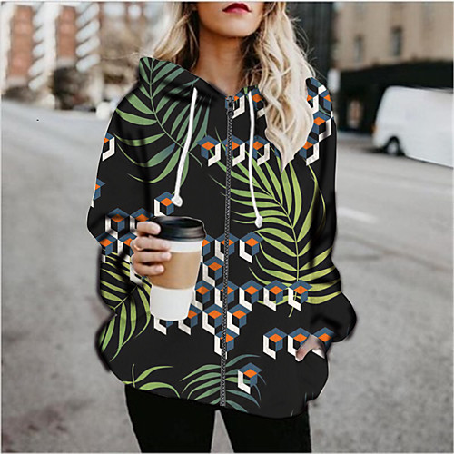 Women's Jacket Sports Fall & Winter Long Coat Loose Jacket Long Sleeve Print Print Black
Women's Jacket Sports Fall & Winter Long Coat Loose Jacket Long Sleeve Print Print Black