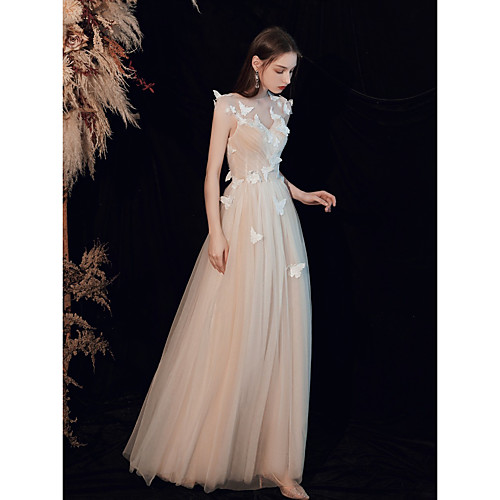 A-Line Elegant Boho Engagement Formal Evening Valentine's Day Dress Illusion Neck Sleeveless Floor Length Tulle with Pleats Ruched 2021
A-Line Elegant Boho Engagement Formal Evening Valentine's Day Dress Illusion Neck Sleeveless Floor Length Tulle with Pleats Ruched 2021