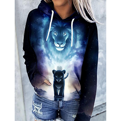 Women's Hoodie Pullover Cat Graphic Lion Front Pocket Print Daily 3D Print Basic Casual Hoodies Sweatshirts Black
Women's Hoodie Pullover Cat Graphic Lion Front Pocket Print Daily 3D Print Basic Casual Hoodies Sweatshirts Black