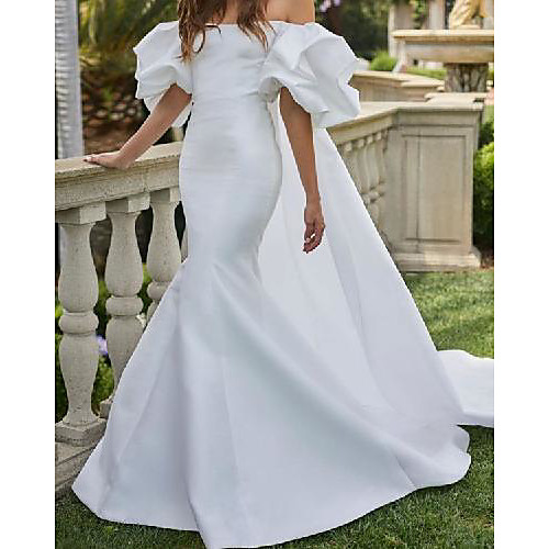 Mermaid / Trumpet Wedding Dresses Off Shoulder Floor Length Detachable Taffeta Short Sleeve Country Simple with 2021
Mermaid / Trumpet Wedding Dresses Off Shoulder Floor Length Detachable Taffeta Short Sleeve Country Simple with 2021