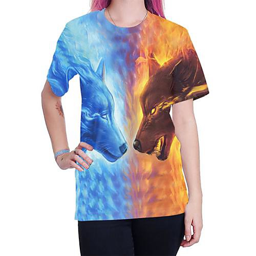 Women's T shirt Graphic Animal Round Neck Tops Basic Punk & Gothic Basic Top Rainbow
Women's T shirt Graphic Animal Round Neck Tops Basic Punk & Gothic Basic Top Rainbow
