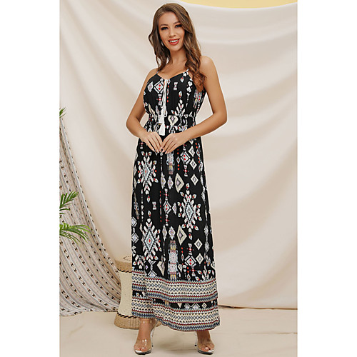Women's Strap Dress Maxi long Dress Black Sleeveless Geometric Spring Summer Casual Sexy 2021 S M L XL
Women's Strap Dress Maxi long Dress Black Sleeveless Geometric Spring Summer Casual Sexy 2021 S M L XL