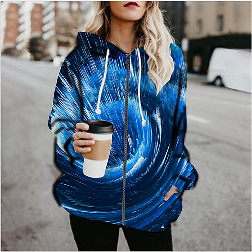 Women's Hoodied Jacket Sports Fall & Winter Regular Coat Loose Jacket Long Sleeve Print Print Blue
Women's Hoodied Jacket Sports Fall & Winter Regular Coat Loose Jacket Long Sleeve Print Print Blue