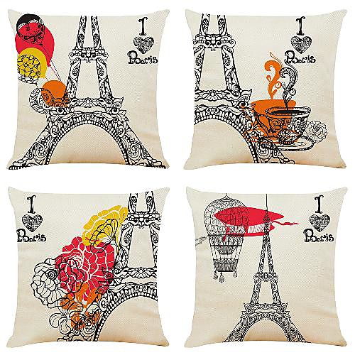 4 pcs Faux Linen Pillow Cover, Geometric Simple Classic Square Zipper Traditional Classic
4 pcs Faux Linen Pillow Cover, Geometric Simple Classic Square Zipper Traditional Classic