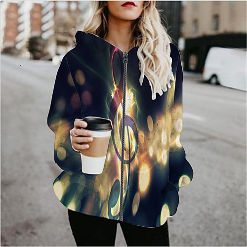 Women's Hoodied Jacket Sports Spring & Fall Regular Coat Regular Fit Active Streetwear Jacket Long Sleeve Geometric Patchwork Black / Going out / Print
Women's Hoodied Jacket Sports Spring & Fall Regular Coat Regular Fit Active Streetwear Jacket Long Sleeve Geometric Patchwork Black / Going out / Print