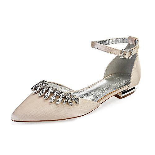 Women's Wedding Shoes Flat Heel Pointed Toe Wedding Flats Classic Sweet Wedding Party & Evening Satin Rhinestone Crystal Solid Colored White Black Purple
Women's Wedding Shoes Flat Heel Pointed Toe Wedding Flats Classic Sweet Wedding Party & Evening Satin Rhinestone Crystal Solid Colored White Black Purple