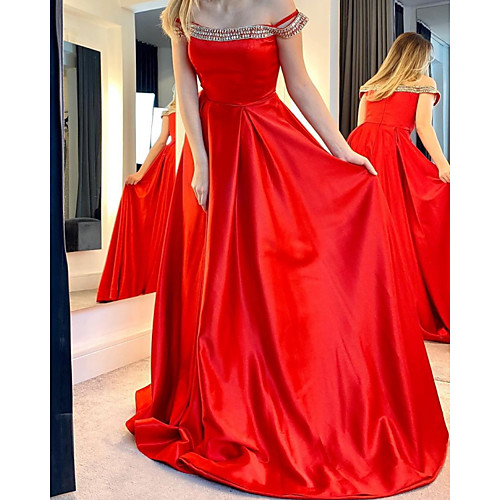 A-Line Luxurious Sexy Wedding Guest Formal Evening Dress Off Shoulder Sleeveless Floor Length Satin with Pleats Beading 2021
A-Line Luxurious Sexy Wedding Guest Formal Evening Dress Off Shoulder Sleeveless Floor Length Satin with Pleats Beading 2021