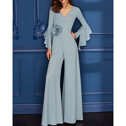 Jumpsuits Minimalist Elegant Engagement Formal Evening Dress V Neck Long Sleeve Floor Length Chiffon with Ruffles 2021
Jumpsuits Minimalist Elegant Engagement Formal Evening Dress V Neck Long Sleeve Floor Length Chiffon with Ruffles 2021