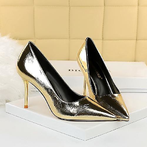Women's Heels Stiletto Heel Pointed Toe Daily PU Synthetics Black Champagne Gold
Women's Heels Stiletto Heel Pointed Toe Daily PU Synthetics Black Champagne Gold