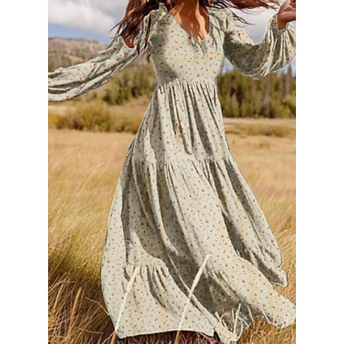 Women's Swing Dress Maxi long Dress Green Black Beige Long Sleeve Floral Patchwork Print Fall Spring Round Neck Casual Holiday 2021 M L XL XXL 3XL
Women's Swing Dress Maxi long Dress Green Black Beige Long Sleeve Floral Patchwork Print Fall Spring Round Neck Casual Holiday 2021 M L XL XXL 3XL