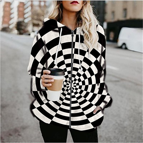 Women's Hoodied Jacket Sports Fall & Winter Regular Coat Loose Jacket Long Sleeve Print Print Black
Women's Hoodied Jacket Sports Fall & Winter Regular Coat Loose Jacket Long Sleeve Print Print Black