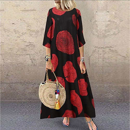 Women's A Line Dress Midi Dress Yellow White Black Red 3/4 Length Sleeve Print Patchwork Print Spring Round Neck Casual Vintage Linen S M L XL XXL 3XL 4XL 5XL / Cotton / Cotton
Women's A Line Dress Midi Dress Yellow White Black Red 3/4 Length Sleeve Print Patchwork Print Spring Round Neck Casual Vintage Linen S M L XL XXL 3XL 4XL 5XL / Cotton / Cotton