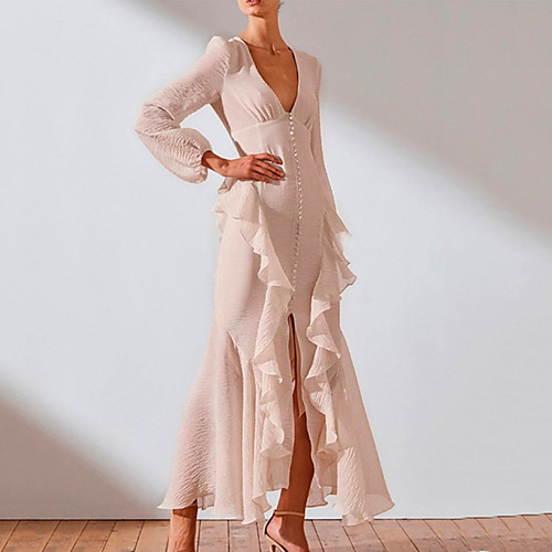 Women's A Line Dress Maxi long Dress Green White Red Long Sleeve Solid Color Patchwork Fall Spring V Neck Elegant Boho Going out vacation dresses Lantern Sleeve Loose 2021 S M L
Women's A Line Dress Maxi long Dress Green White Red Long Sleeve Solid Color Patchwork Fall Spring V Neck Elegant Boho Going out vacation dresses Lantern Sleeve Loose 2021 S M L