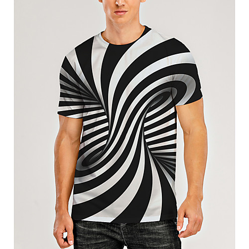 Men's T shirt Shirt 3D Print Graphic Optical Illusion 3D Print Short Sleeve Daily Tops Casual Round Neck Black / White
Men's T shirt Shirt 3D Print Graphic Optical Illusion 3D Print Short Sleeve Daily Tops Casual Round Neck Black / White